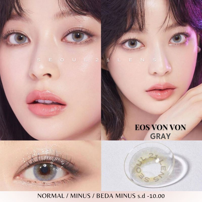 SOFTLEN EOS VONVON BROWN NORMAL MINUS s.d -8.00 ( KEMENKES )softlen natural dia.14mm