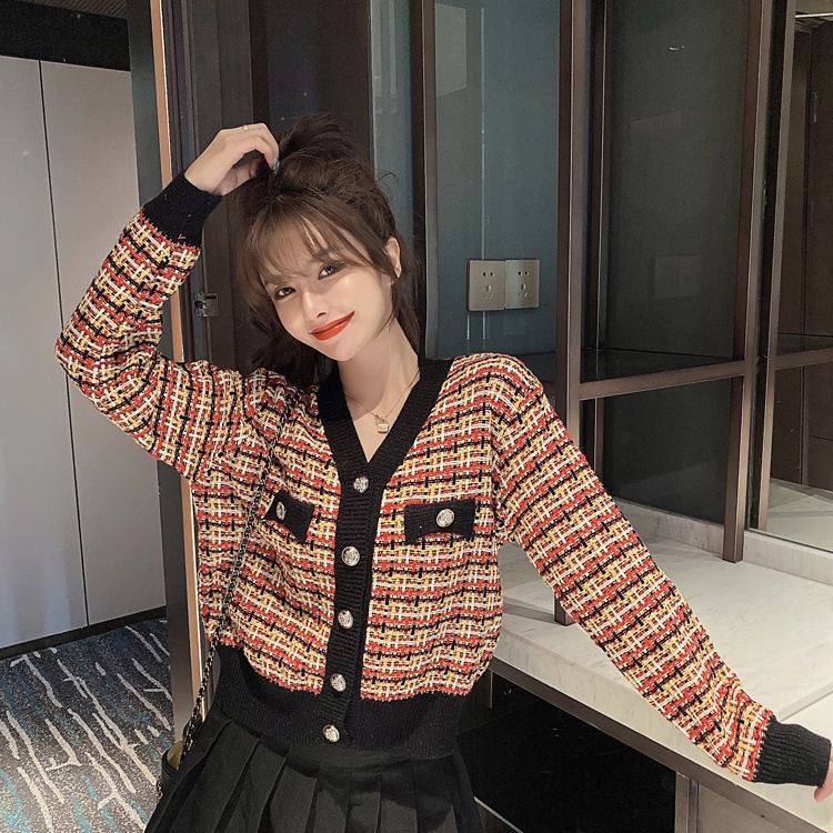 cardigan wanita rajut/ baju rajut wanita lengan panjang loose import korean style kekinian import kardigan crop