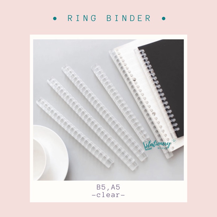 

RING BINDER PLASTIK B5 26 RING - NOTEBOOK RING CLEAR TRANSPARAN
