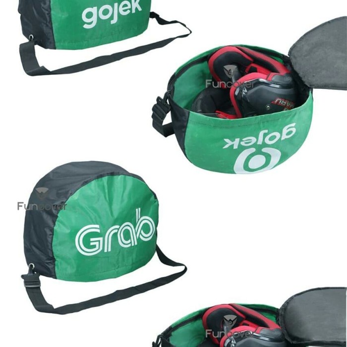 Tas-Jaring-Helm- Cover Helmet Gojek, Tas Helm Anti Hujan Dengan Logo Gojek -Helm-Jaring-Tas