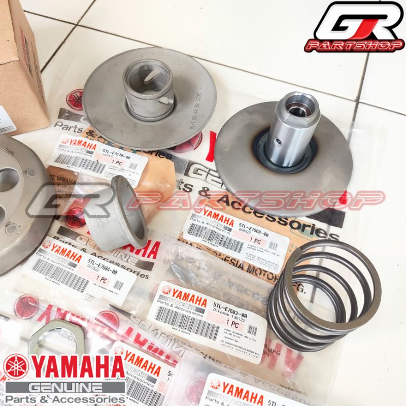 paket pully belakang set mio sporty smile soul fino ori ygp original yamaha puli pulley kopling set