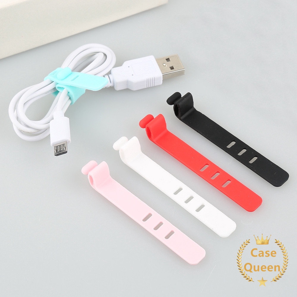 1pc Holder Organizer USB Charger USB Magnetik Solid Warna Permen Bahan Silicon