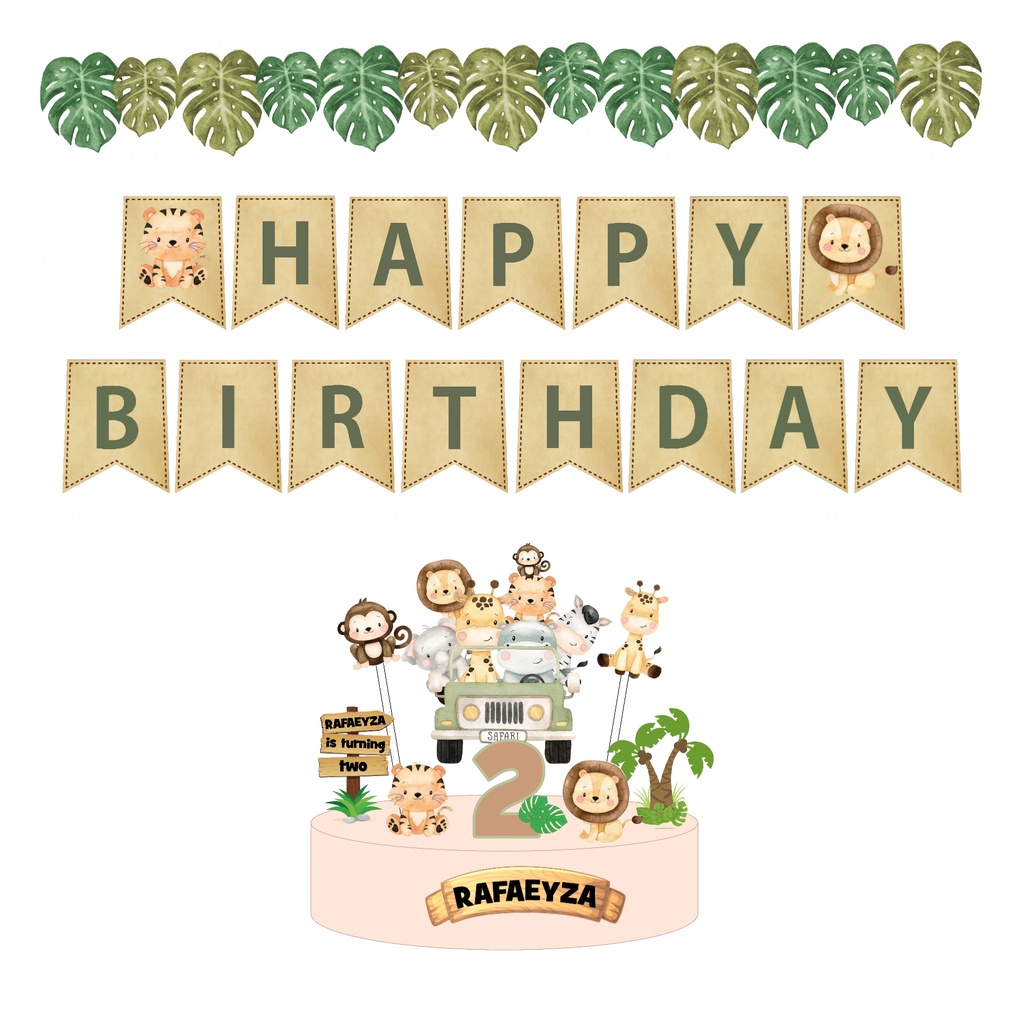 cake topper SAFARI "A" / BABY ANIMAL / ZOO