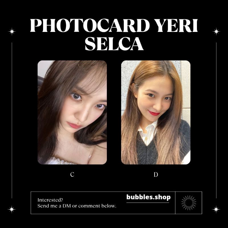 PHOTOCARD UNOFFICIAL YERI RED VELVET SELCA