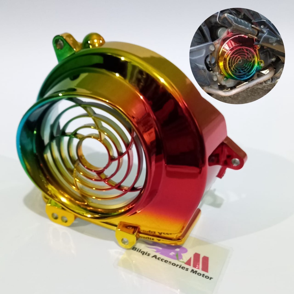 Variasi Motor Beat Karbu Cover kipas Beat Fi 2012 - 2014 Warna Pelangi Tutup Kipas Scoopy Old Carbu 