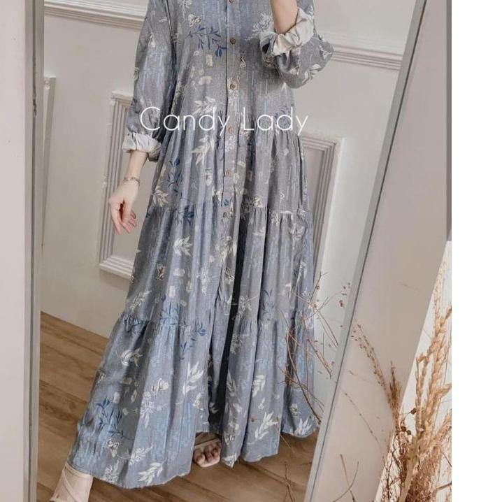 Aberia kancing full / gamis rayon