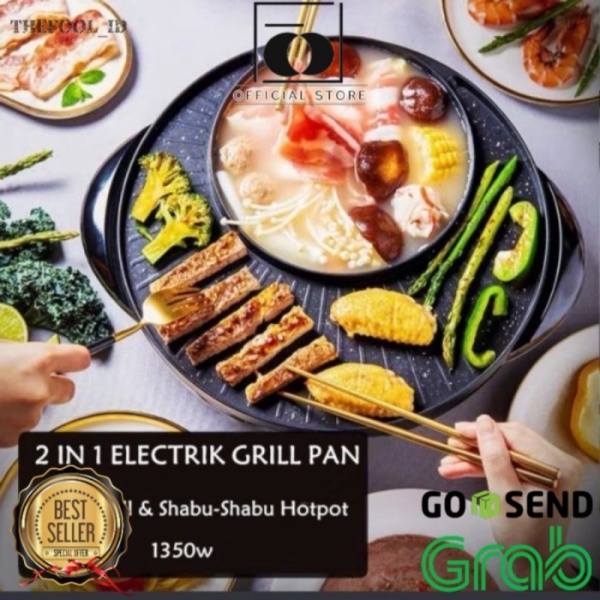 Unik TF ORIGINAL 100 SQ Electric Hotpot and Grill 2in1 - DIJAMIN ORIGINAL Murah