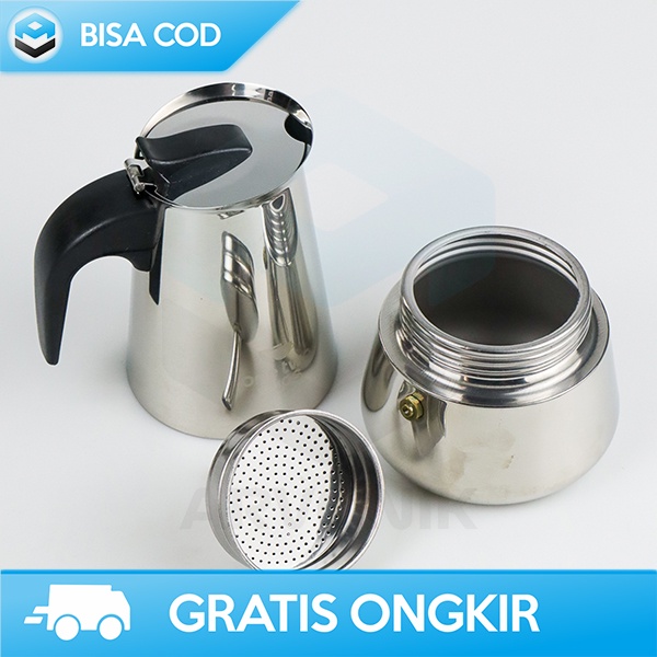 MOKA POT ALAT PEMBUAT KOPI ESSPRESSO 300ML ONETWOCUPS TEKO FILTER Z21