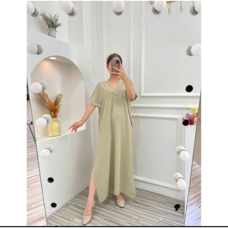 DRESS NAGITA Cringkle Airflow/dress kekianian cringkle/daster kekinian