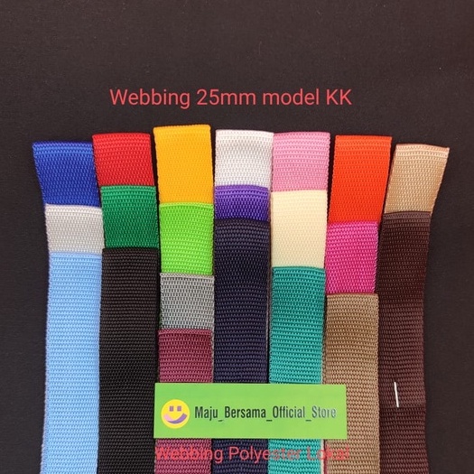 Webbing / Bisban Polypropylene Lokal 600denier - KK25mm Warna Warni - SK1