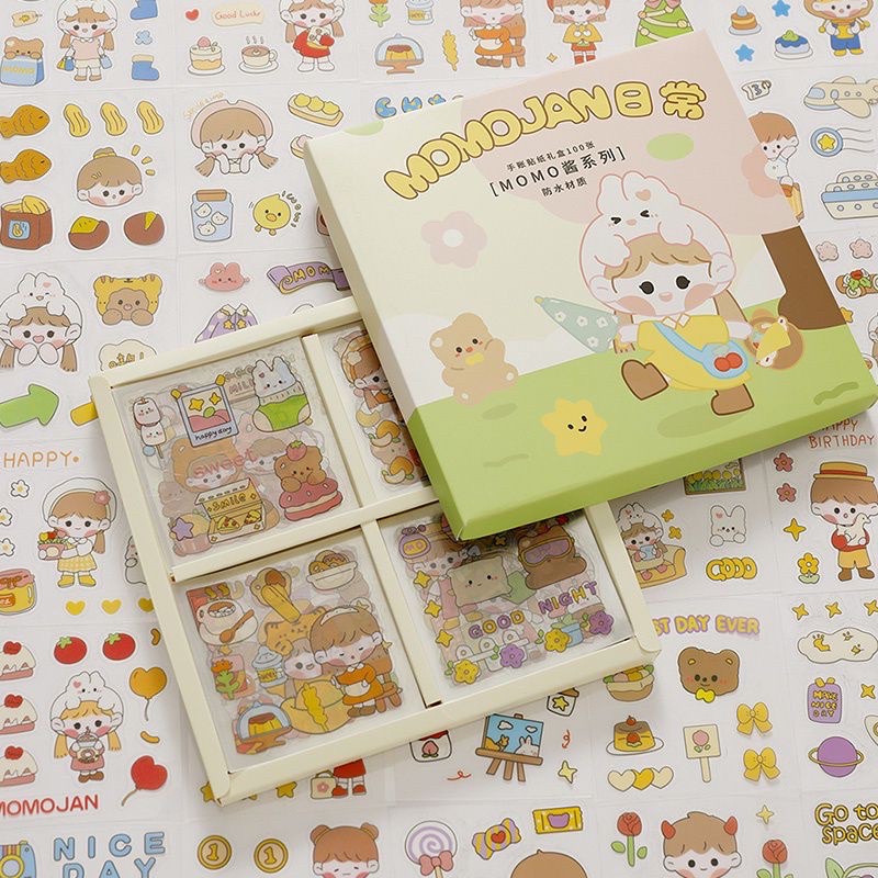 

[COD] Sticker Set Diary Book Aesthetic Sticker Deco 20/100Lembar Stiker Tumblr Botol Hp Laptop Stiker 2D Plastik Lucu Viral Sticker DIY Kekinian Terbaru