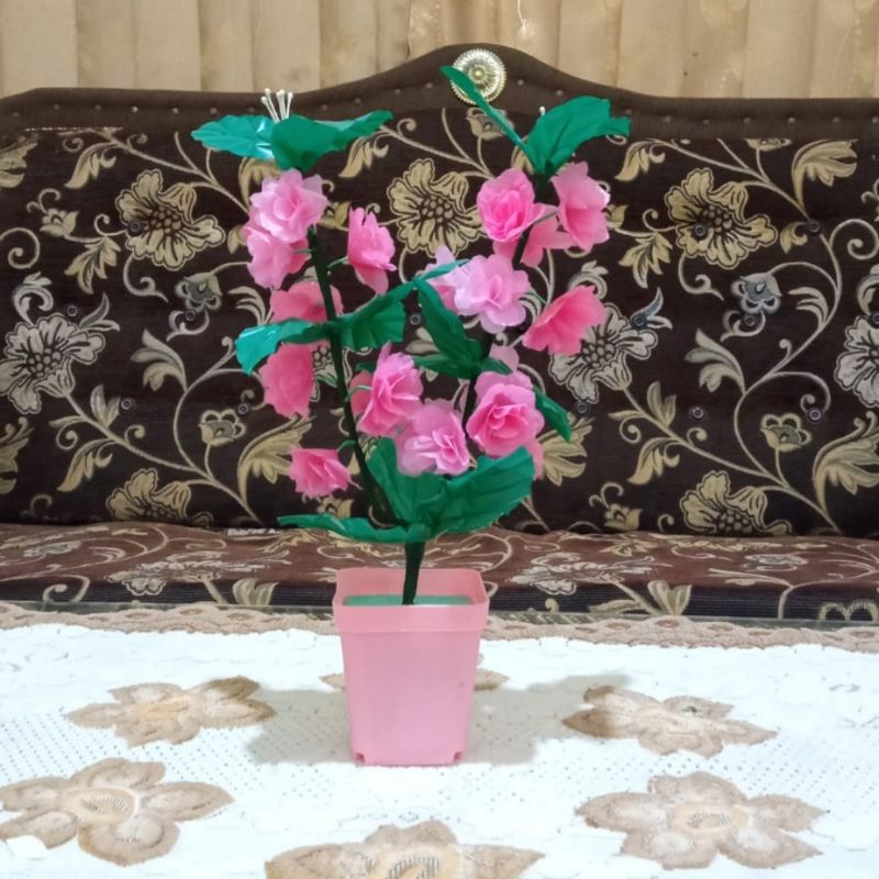 Bunga Plastik Kresek | Bunga pacar banyu/pacar air | kerajinan bunga plastik