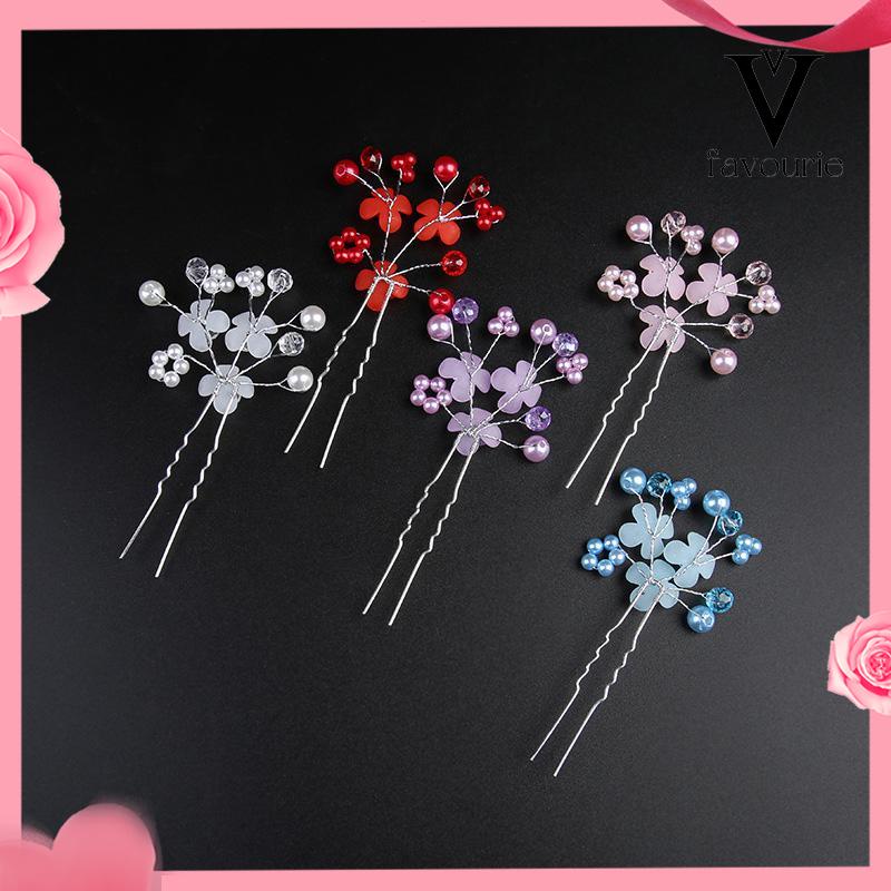 CODBunga Pengantin Mutiara Jepit Rambut Kecil Aksesoris Pernikahan Aksesoris Kepala Wanita-FA