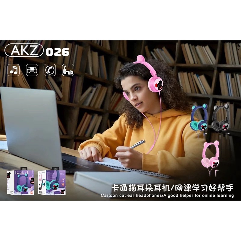 [ AKZ-026 ]Headset Gaming Telinga model AKZ-026 with microphone jack 3.5mm Headphone Gaming