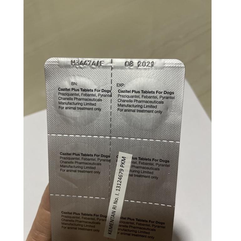 [Art. 0397H] Cazitel Plus for Dogs / Obat Cacing Anjing Per Tablet