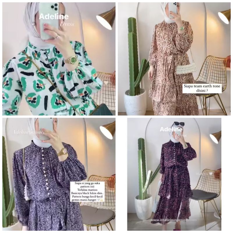 Ready....siap kirim  Adeline Dress Sea Green Adeline Mauve Adeline cherrywood Adeline Mulberry by In