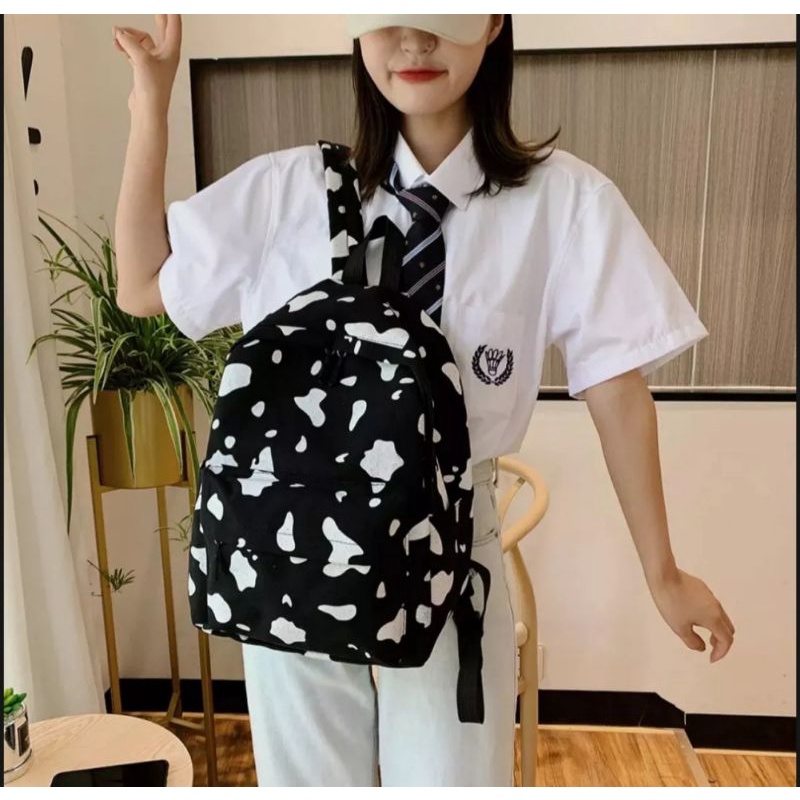 Tas Ransel Wanita/Tas Ransel Wanita Motif Sapi Uk.Jumbo