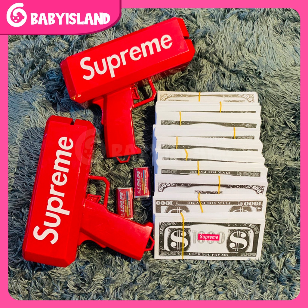 Money Gun Supreme Toy/ Mainan Pistol Uang Supreme/ Tembakan Uang Mainan Anak Mainan Pesta