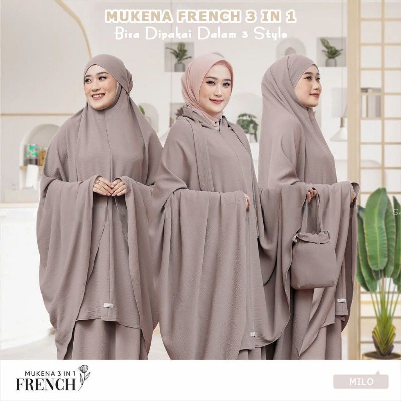 MUKENA DEWASA CRINKLE AIRFLOW 3IN1 JUMBO PREMIUM