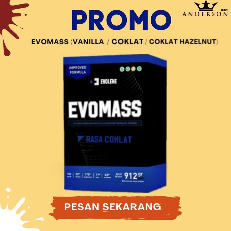 Evolene Evomass Gainer evo mass 912 Gram 2lbs / 2.25kg 5 lbs medan