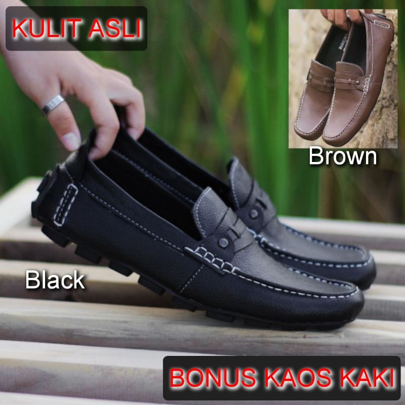 Sepatu pantofel pria Virale - Sepatu Kantor - Sepatu formal bahan 100% kulit sapi Asli AL 03