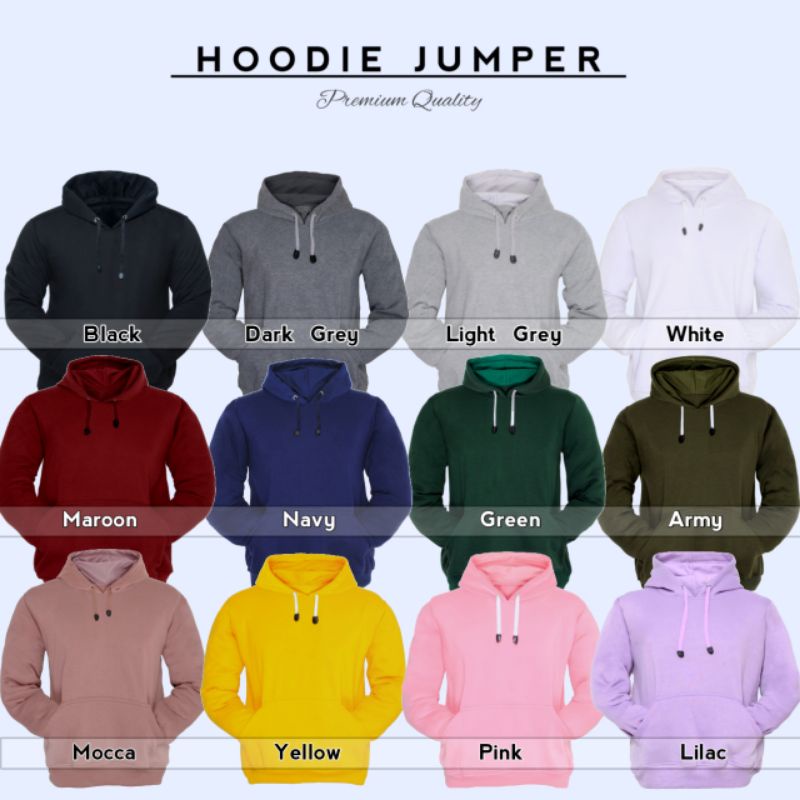 [ PREMIUM QUALITY ] Jaket Hoodie Polos Pria Wanita Sweater Tebal JACKJEANS.ID