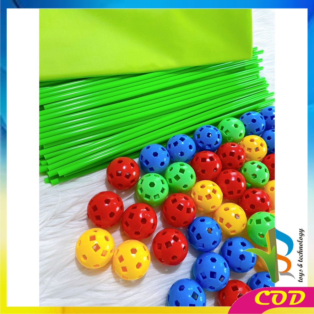 RB-M200 Mainan Anak Magic Straw Tenda Mainan Anak Rumah Rumahan Mainan Pipa Ajaib Building Block