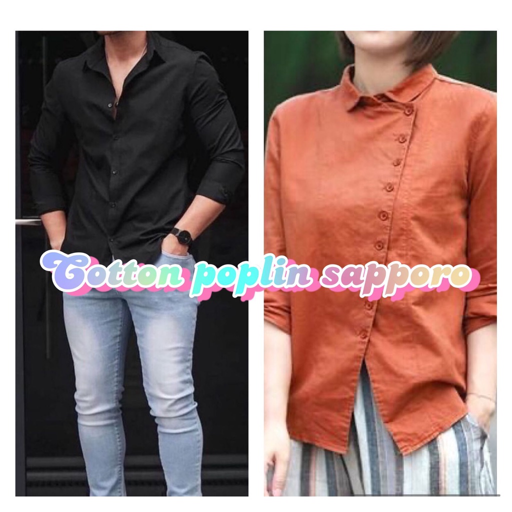 Bahan multi Kain 100% Katun cotton poplin SAPPORO popline Jepang Meteran dan Grosir Harga Pabrik