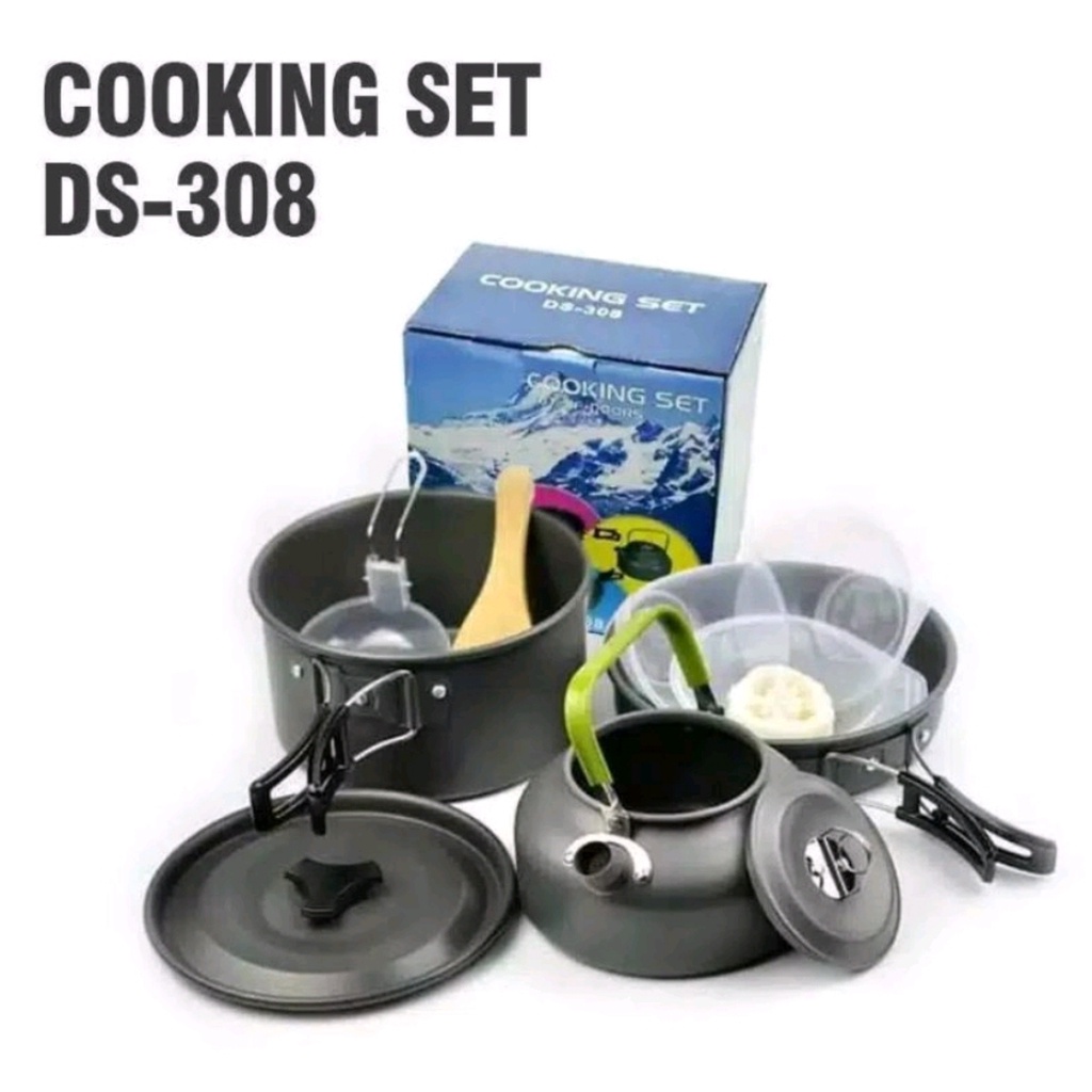 Cooking Set Plus Teko DS 300-8 3-4 Person Camping/Outdor