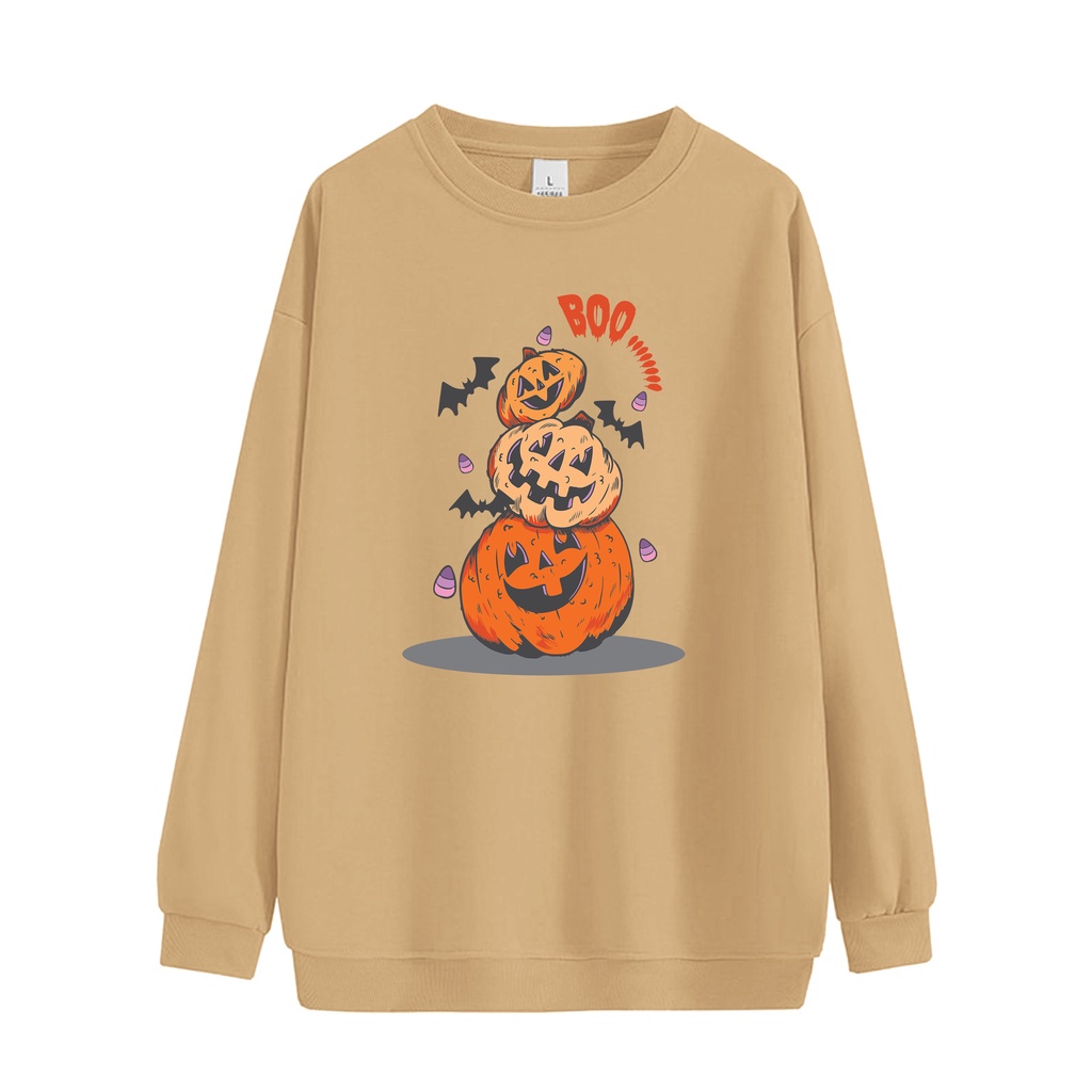 Sweater Oversize Hallowen Pria Dan Wanita Korean Fleece Size L - XL - XXL - XXXL