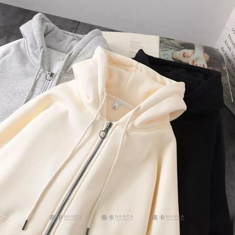 [KODE KKQUA] Hoodie Zipper Wanita Oversize Polos Hoodie Ziper Wanita Oversize Hodie Zipper Sweater W