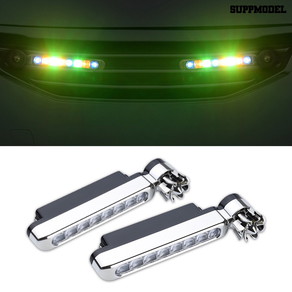 [Dekorasi] 2pcs Lampu Lari Siang Hari Tenaga Angin Super Terang Portabel Tidak Perlu Suplay Daya Eksternal Lampu DRL LED Untuk Mobil