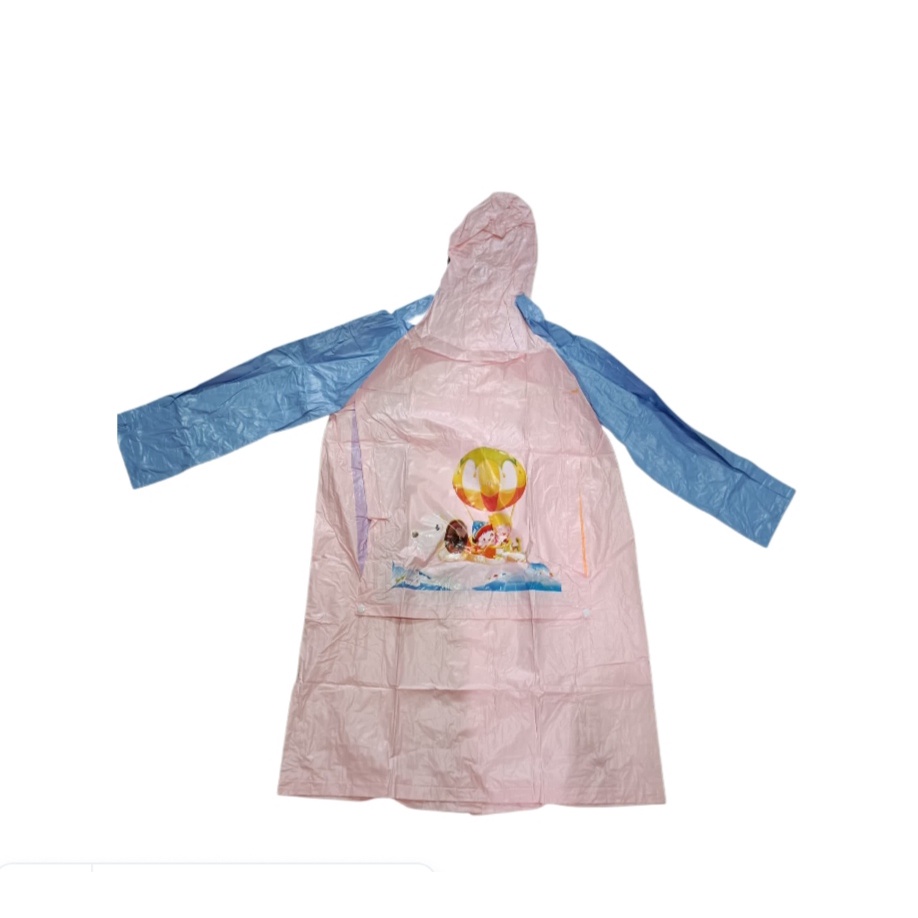 jas hujan anak remaja terusan back pack/ada tas belakang imut dan lucu