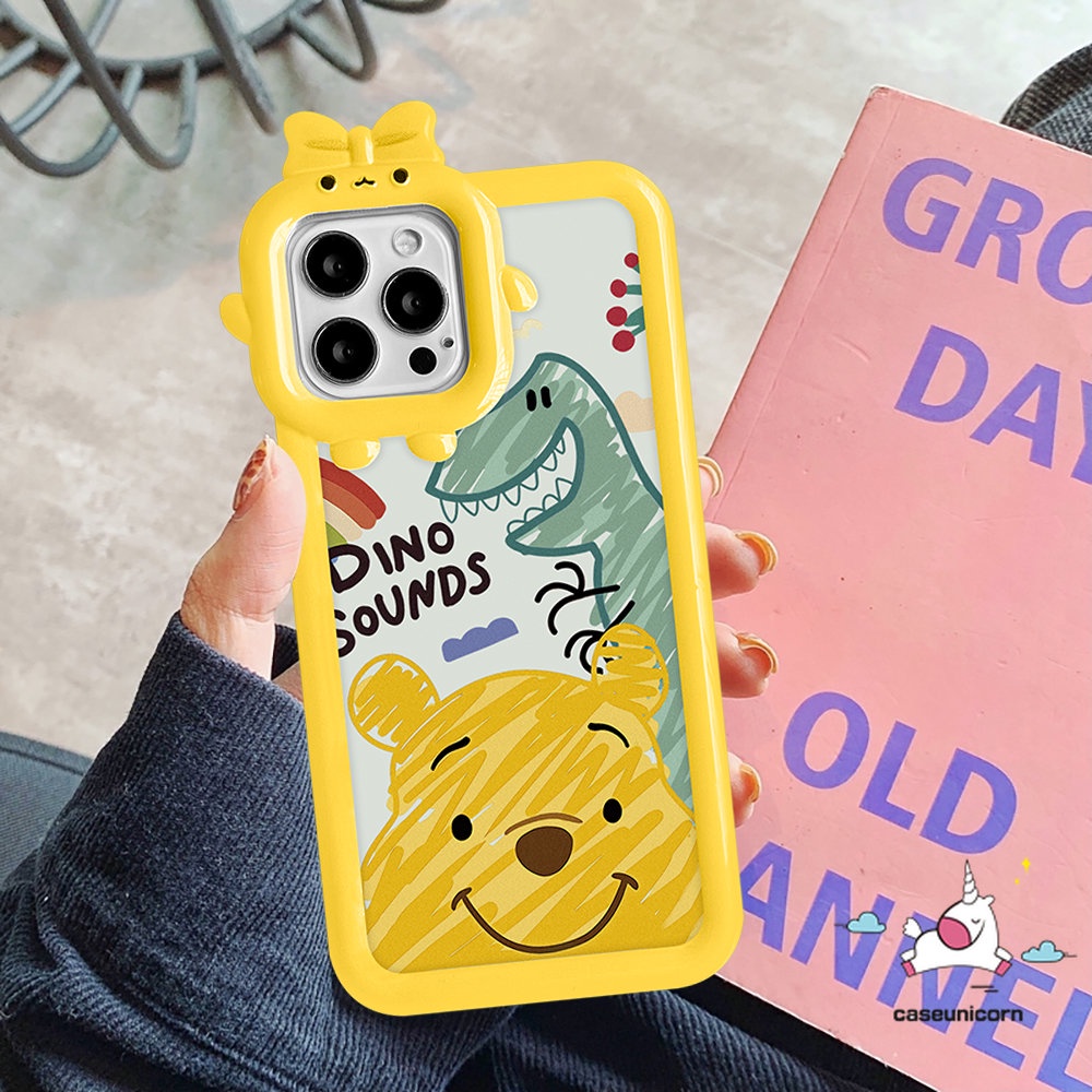 Casing Lensa 3D Bow Monster Redmi Note 10 9 A1+9T 10A 9C NFC 9A 10C Mi 11 Lite Redmi Note 11Pro+10 8 9 11 11s 10Pro Max Plus X3 M3 Pro Mermaid Lucu Dinosaurus Winnie the Pooh Sarung