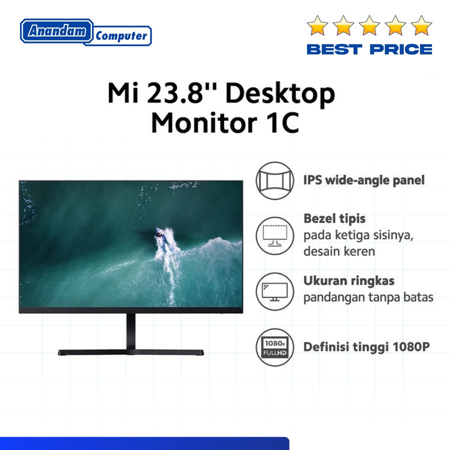 XIAOMI Mi 23.8&quot; Desktop Monitor 1C - Resmi TAM 60Hz IPS