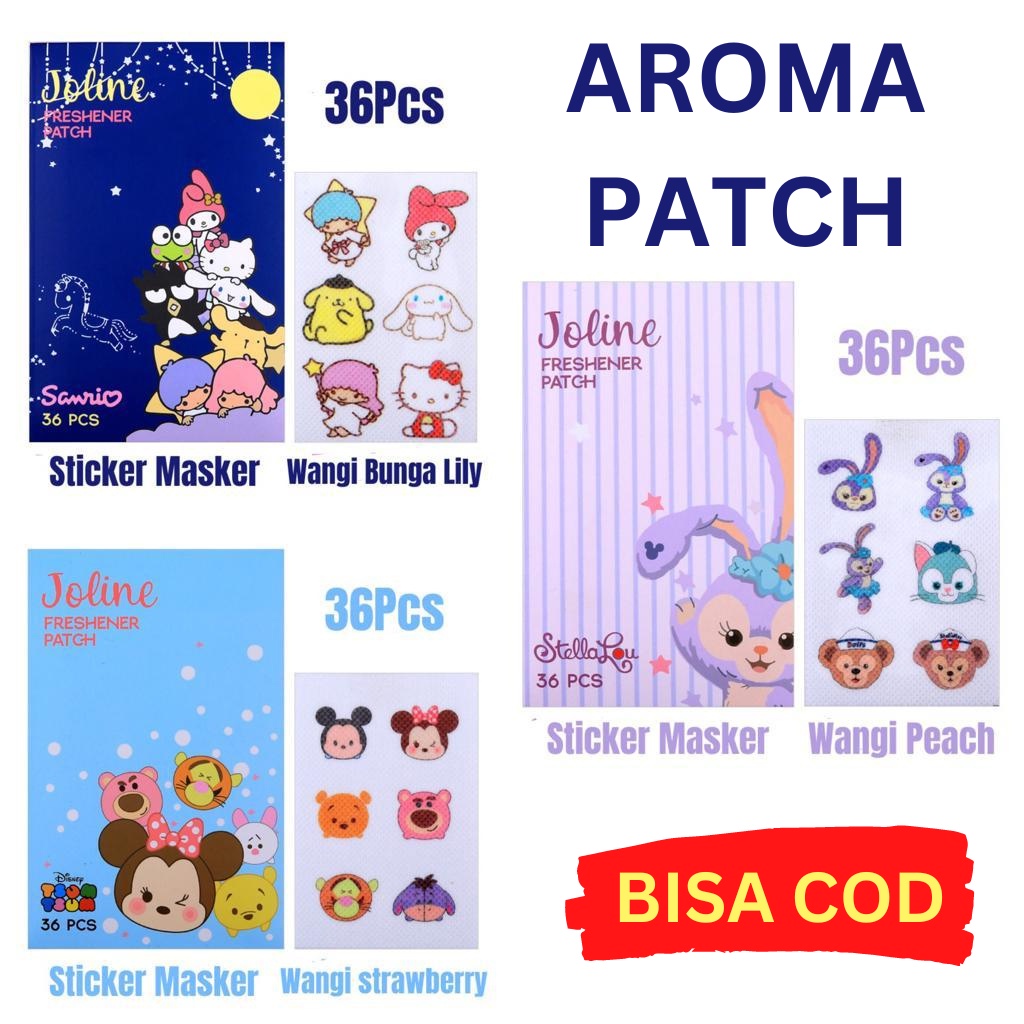 [COD] 36Pcs Sticker Masker Aromaterapi Lucu Aroma Patch Banyak Motif Cocok Untuk Anak