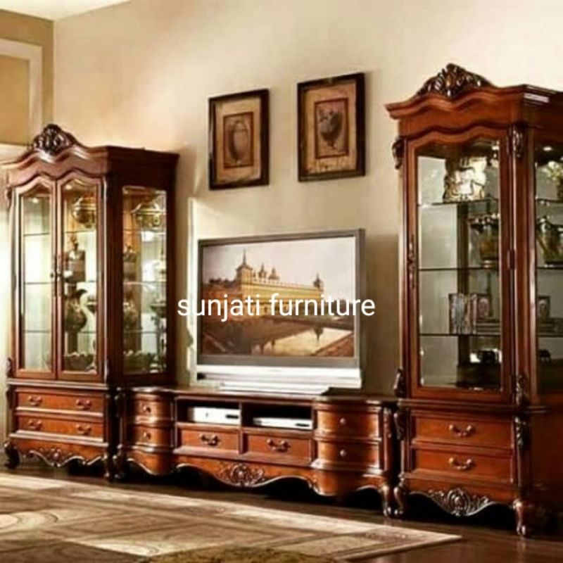 meja / bufet tv pisah jati