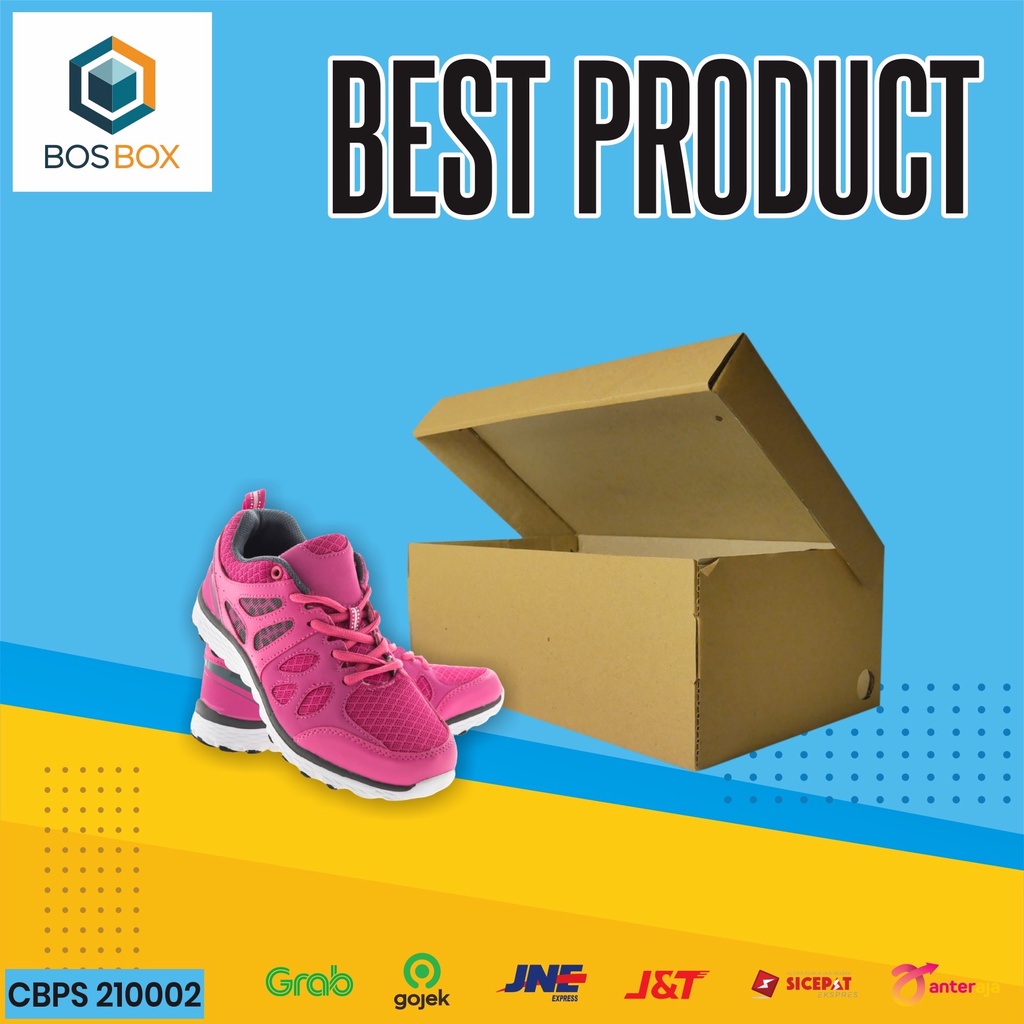 KARDUS BOX SEPATU/SANDAL E-flute DIE CUT 31x17.5x10.5 cm Polos