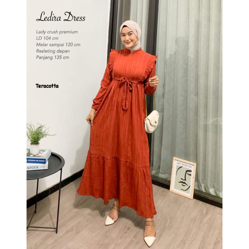 LEDIRA DRESS WANITA Lady Crush / Gamis Babat / Dress Lebaran