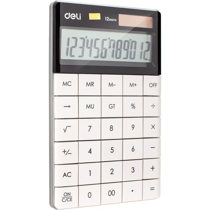 

Deli E1589 White Calculator/Kalkulator-Modern Calculator 12-Digit