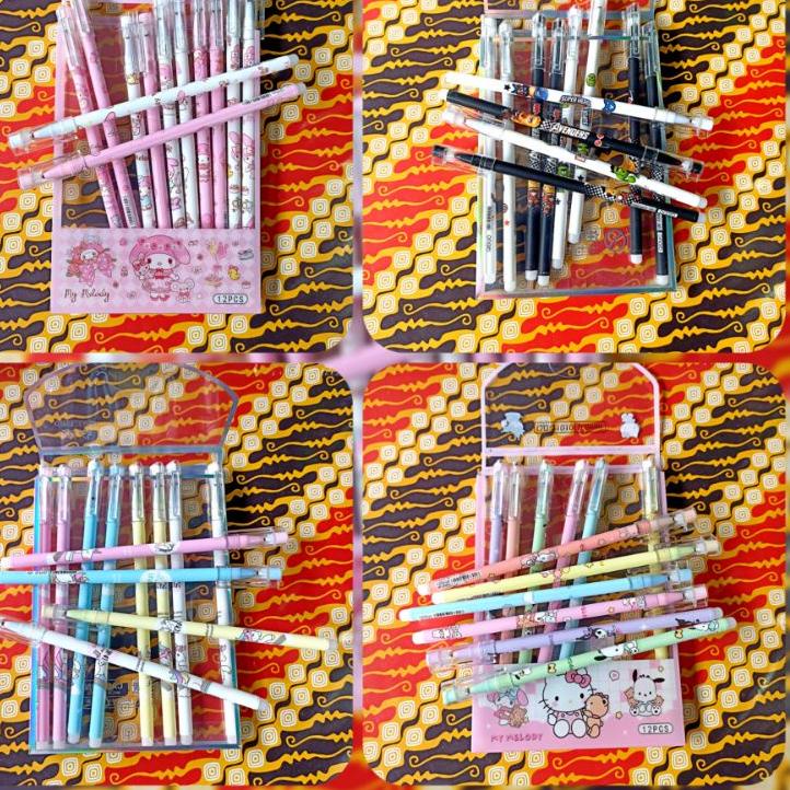 

FRESHH Pulpen Bisa Di hapus Erasable Gel Pen Tinta Hitam 1 Box Fancy Polos^