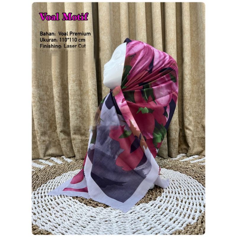 JILBAB SEGIEMPAT VOAL PREMIUM BUNGA DENAI DEENAY KW