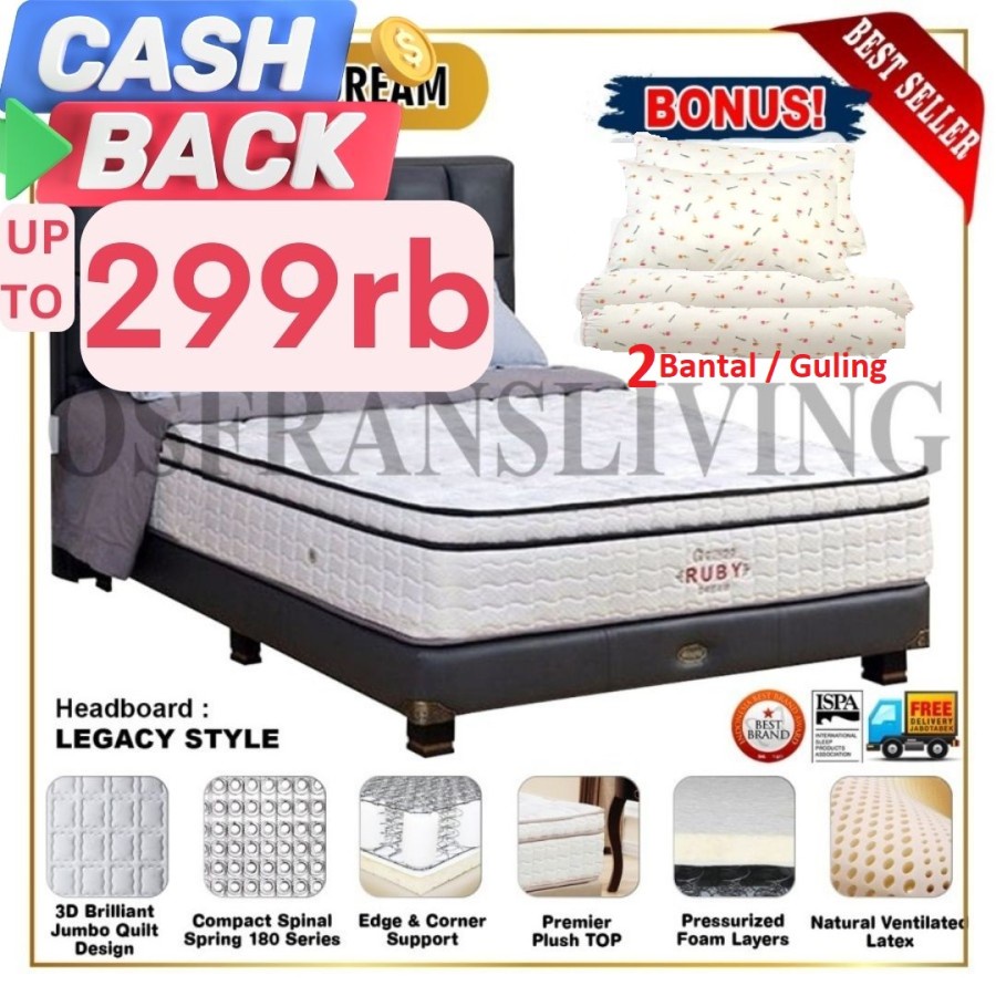 Guhdo Springbed Latex Ruby Dream - FULLSET Legacy / Venetian -  SPRING BED SET