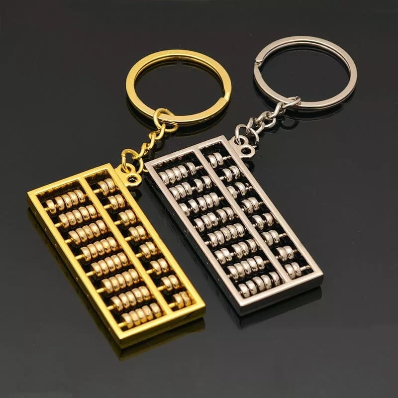 Yamata Gantungan Kunci Model Sempoa Mini Creative Calculator Accounting Special Purpose Tool 8/6 Rows Abacus Keychain Chinese Ancientclassic Style Key Chain