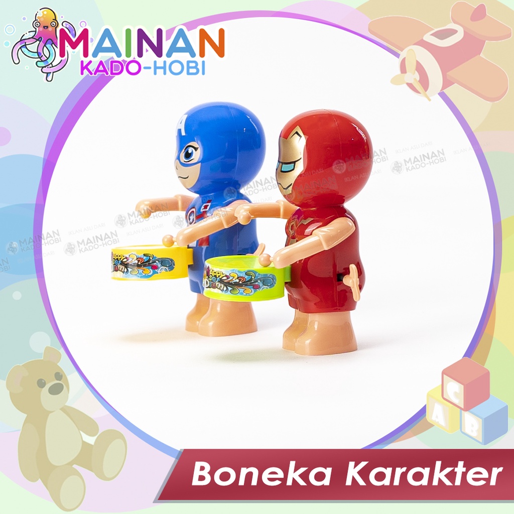 MAINAN ANAK BONEKA KARAKTER KARTUN PUKUL DRUM