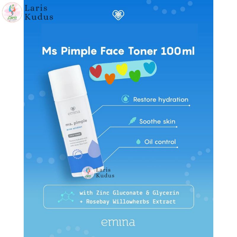 Emina Ms Pimple Face Toner 100 ml Emina Ms Pimple Toner | Emina Face Toner | Emina Toner Jerawat | E