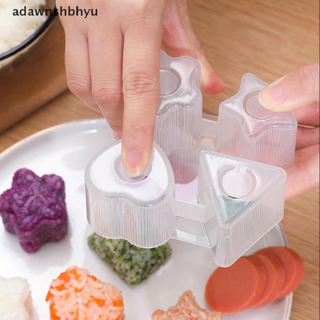 Adawnshbhyu 1PC DIY 4-in-1 Shape Sushi Maker Cetakan Non-Dapur Nasi Bola Bento Alat ID