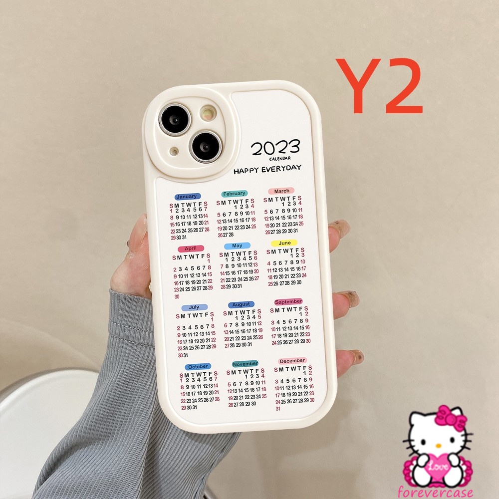 2023kalender Pasangan Case Realme C55 10 Pro Plus C31 C35 C21Y C30 C30s GT 8i 9i 8 8Pro 6S 6I 6 7 C25Y C25 C11 7I 5I 5c12 C15 C25S C20A C21 C17 C20 Putih Antik Soft Sarung