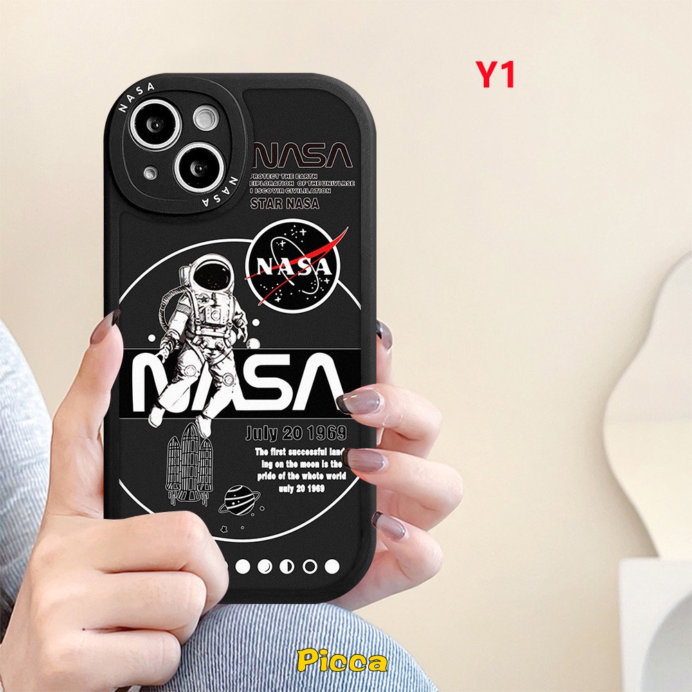 Case NASA Merk Trendy OPPO A5s A15 A16 A1K A17 A55 A12 A96 A92 A16K A54 A31 A77 A7 A9 A53 A36 A57 A74 A94 A16EA15s A76 A77s A5 A95 A3S Reno 7Z 5Z 85f 6 4 Astronot Sarung Soft Cover