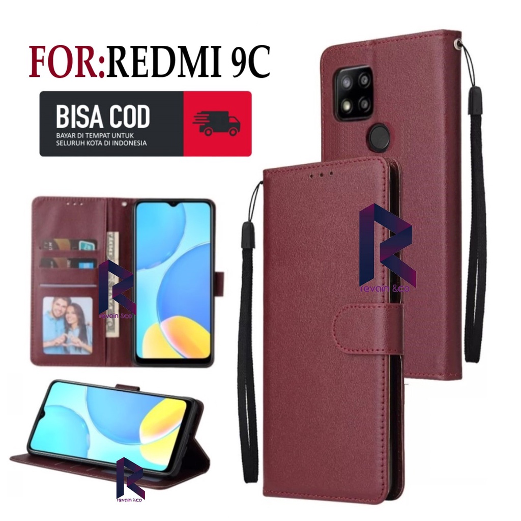 CASE XIAOMI REDMI 9C FLIP WALLET LEATHER KULIT PREMIUM SARUNG BUKA TUTUP KESING HP FLIP CASE XIAOMI REDMI 9C